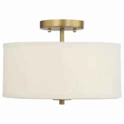 Savoy House Meridian 2 Light Semi-Flush Natural Brass
