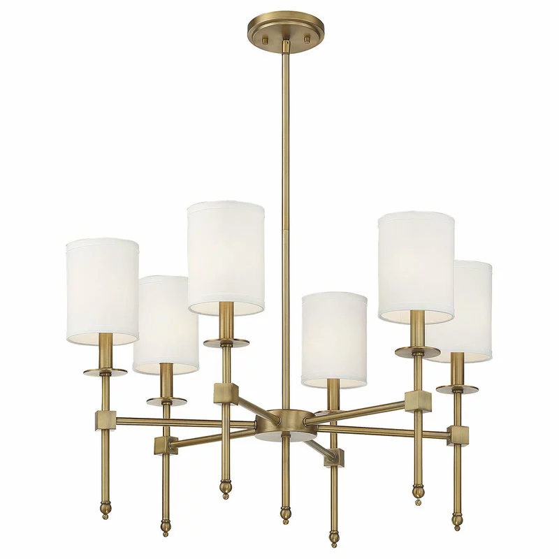 Savoy House Chatham 6-Light Chandelier, Warm Brass 5 Savoy House Chatham 6-Light Chandelier, Warm Brass - Image 5