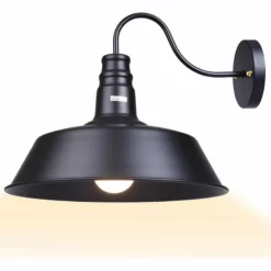 Yescom Retro Light Wall Sconce Wall-Mounted Metal Lampshade Gooseneck, Black, 14"x13" -Ceiling Lighting Shop e781dea009e60bdf 5720 w800 h800 b1 p0