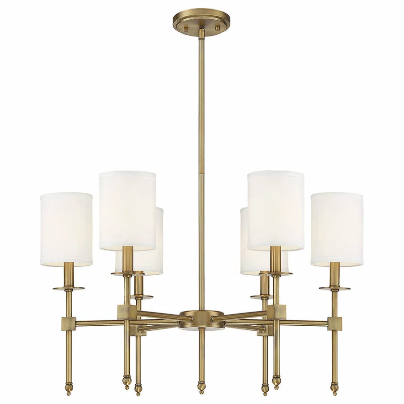 Savoy House Chatham 6-Light Chandelier, Warm Brass 3 Savoy House Chatham 6-Light Chandelier, Warm Brass - Image 3