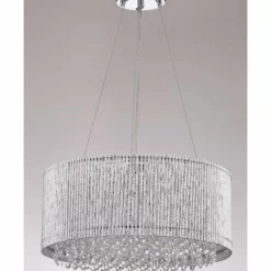 Edvivi Lighting Pamina 4-Light Chrome Tubes Drum Shade Chandelier With Hanging Crystals Glam 9 Edvivi Lighting Pamina 4-Light Chrome Tubes Drum Shade Chandelier With Hanging Crystals Glam -Ceiling Lighting Shop e841f62b07ac96df 9358 w800 h800 b0 p0