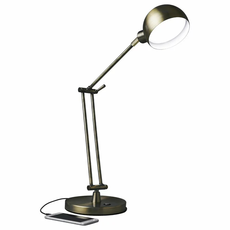 OttLite Technologies OttLite Wellness Series Refine LED Desk Lamp, Antiqued Brass 1 OttLite Technologies OttLite Wellness Series Refine LED Desk Lamp, Antiqued Brass