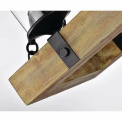 Edvivi Lighting 6-Light Matte Black And Vintage Wood Farmhouse Linear Chandelier Clear Glass -Ceiling Lighting Shop ec41738c0d684b89 0712 w800 h800 b0 p0