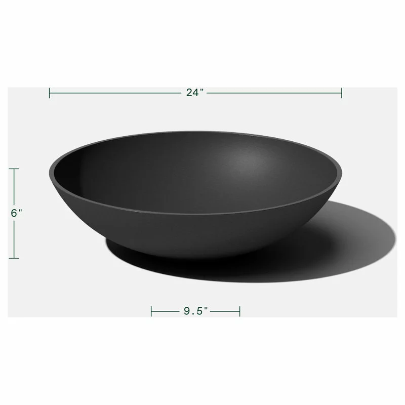 Veradek Lane Round Planter Bowl, Black, 24" 6 Veradek Lane Round Planter Bowl, Black, 24" - Image 6
