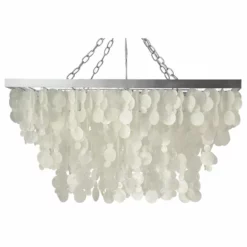 KOUBOO Rectangular Rain Drop Capiz Seashell Chandelier, Natural White