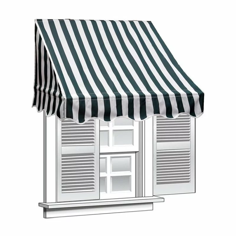 Aleko Products Window Awning Door Canopy, Green, White Stripes, 8'x2' 2 Aleko Products Window Awning Door Canopy, Green, White Stripes, 8'x2' - Image 2