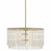 ELLE B Vienne Brushed Gold Round Chandelier With Glass Rods