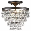 JONATHAN Y Toronto Metal, Crystal LED Flush Mount, Oil Rubbed Bronze, 13"