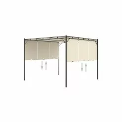 Vida XL International B.V. VidaXL Garden Gazebo With Side Curtain 118.1"x118.1"x88.6" Cream Sunshade -Ceiling Lighting Shop ee71ce5403934e00 2952 w800 h800 b1 p0