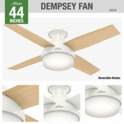 Hunter Fan Company 44" Dempsey Low Profile Ceiling Fan With Light + Remote, Fr 25 Hunter Fan Company 44" Dempsey Low Profile Ceiling Fan With Light + Remote, Fr -Ceiling Lighting Shop ee9148790f8fe6e0 9767 w800 h800 b0 p0