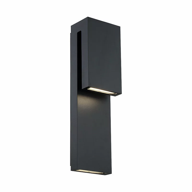 Modern Forms Double Down LED Outdoor Wall Sconce In Black 1 Modern Forms Double Down LED Outdoor Wall Sconce In Black