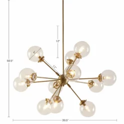 Olliix INK+IVY Paige 12-Light Chandelier With Oversized Globe Bulbs, Gold -Ceiling Lighting Shop ef019b3301b9826b 4065 w800 h800 b1 p0