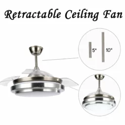 Bella Depot Modern Ceiling Fan With Light And Remote, Retractable Bedroom Ceiling Fan, Silver (Recommend), 36" -Ceiling Lighting Shop ef1176a00dec6a2c 7964 w800 h800 b1 p0