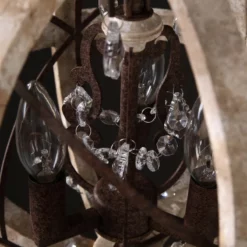 HOMARY Retro Rustic Weathered Wooden Globe Metal Orb Crystal 3-Light/5-Light Chandelier -Ceiling Lighting Shop efc1aee90eec83dc 5215 w800 h800 b0 p0