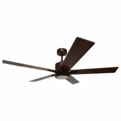 Vivio Lighting 5-Blade 52" Modern Rubbed Bronze Ceiling Fan W/LED + Wall Control