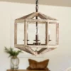 Oaks Aura 3-Light Antique Wood Chandelier, Weathered Wood