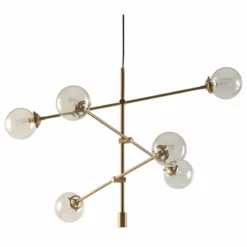 Olliix INK+IVY Cyrus 6-Globe Light Architectural Metal Chandelier, Gold