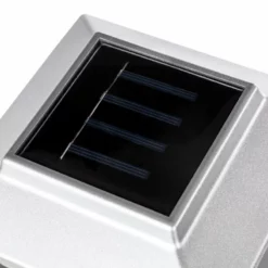 Glitzhome 5.75"L Solar Powered LED Fence Post Cap Light, Set Of 4, Silver -Ceiling Lighting Shop f1614111008fae9f 5046 w800 h800 b0 p0