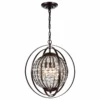 Warehouse Of Tiffany, Inc Regulus Antique Bronze 3-Light Pendant With Crystal Shade
