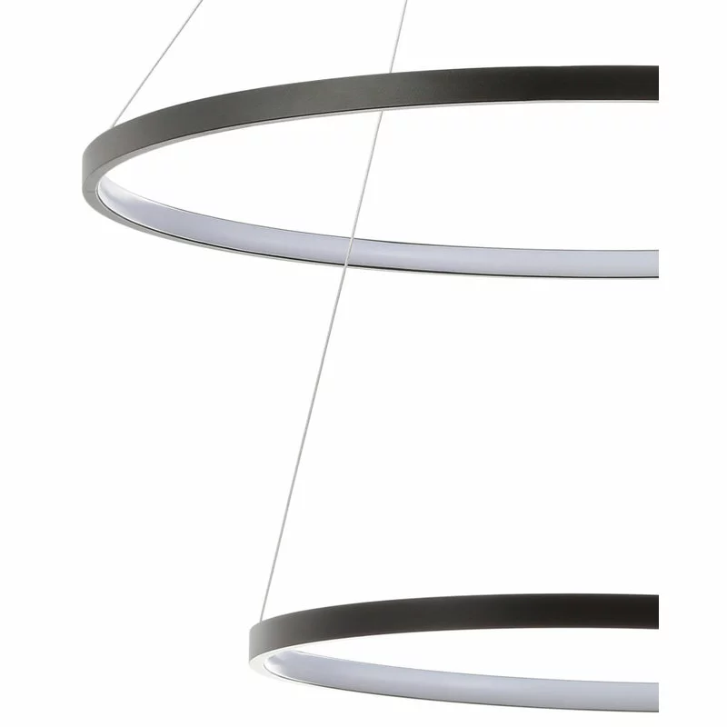 JONATHAN Y Circulo Metal Round Modern LED Pendant, Matte Black, Width: 24" 7 JONATHAN Y Circulo Metal Round Modern LED Pendant, Matte Black, Width: 24" - Image 7