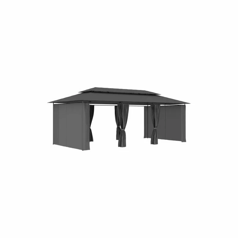 Vida XL International B.V. VidaXL Gazebo With Curtains Anthracite Garden Outdoor Patio Sunshade Partytent 2 Vida XL International B.V. VidaXL Gazebo With Curtains Anthracite Garden Outdoor Patio Sunshade Partytent - Image 2