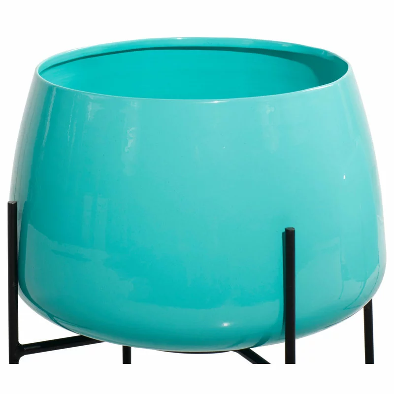 Brimfield & May Modern Teal Metal Planter 51973 4 Brimfield & May Modern Teal Metal Planter 51973 - Image 4