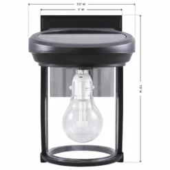 Gama Sonic Solar Coach Lantern With GS Solar LED Light Bulb, Cast Aluminum, Black -Ceiling Lighting Shop f4013675078e590e 8673 w800 h800 b1 p0