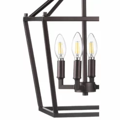 JONATHAN Y Pagoda 4-Bulb Lantern Metal LED Pendant, Oil Rubbed Bronze, 12" -Ceiling Lighting Shop f451d2410387bd3a 1357 w800 h800 b1 p0