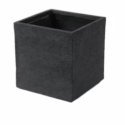 LuxenHome Stone Finish Square MgO Planter (Large) -Ceiling Lighting Shop f4b112a50e62c342 0869 w800 h800 b1 p0