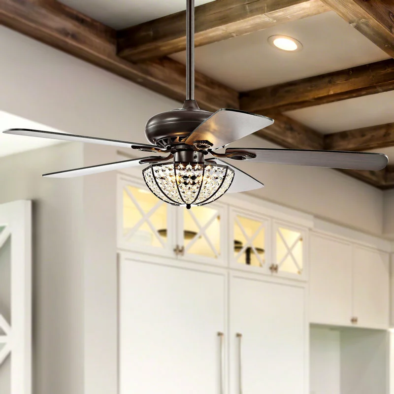 JONATHAN Y Joanna 52" 3-Light LED Ceiling Fan With Remote, Oil Rubbed Bronze 5 JONATHAN Y Joanna 52" 3-Light LED Ceiling Fan With Remote, Oil Rubbed Bronze - Image 5