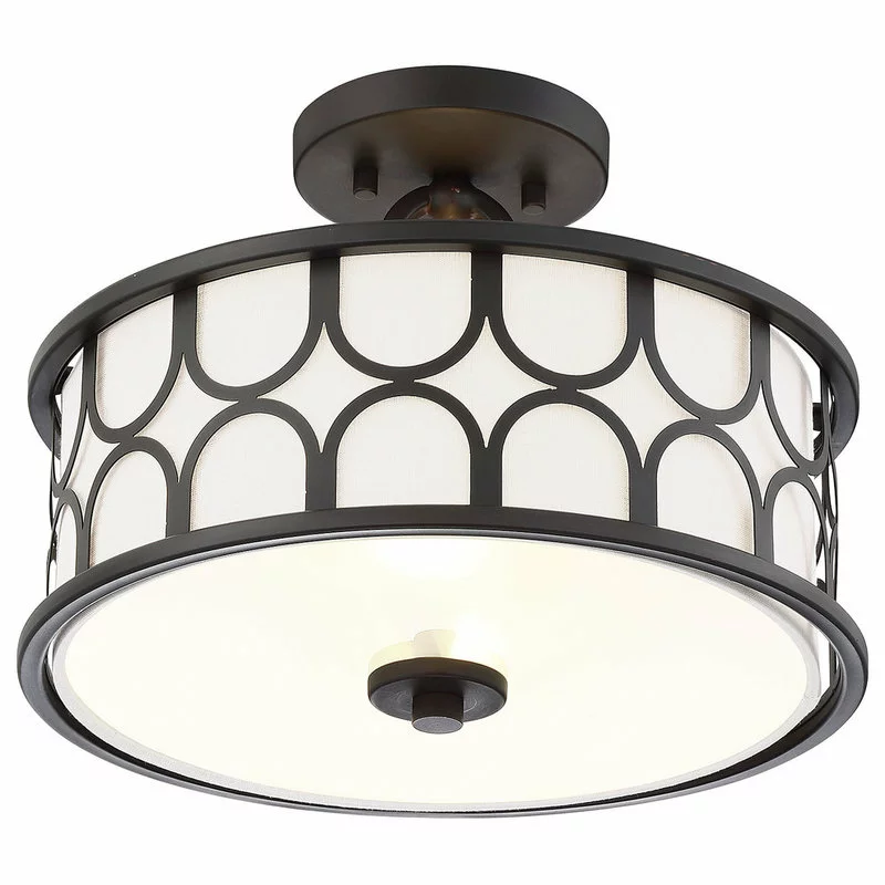Helmsman Lighting Works 2-Light Semi-Flush Mount, Oil Rubbed Bronze 4 Helmsman Lighting Works 2-Light Semi-Flush Mount, Oil Rubbed Bronze - Image 4