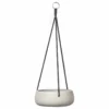 Serene Spaces Living Dark Gray Round Cement Hanging Planter, Large