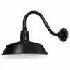 HTM Lighting Solutions 14in. Barn Light Fixture With Gooseneck Arm, Satin Black, 14-1/2" Long Gooseneck