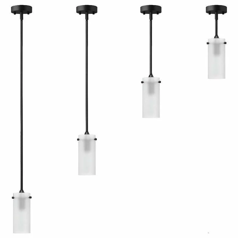 Linea Di Liara Effimero 1-Light Stem Hung Pendant Lamp, Frosted, Small, Black 4 Linea Di Liara Effimero 1-Light Stem Hung Pendant Lamp, Frosted, Small, Black - Image 4