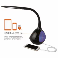 OttLite Technologies OttLite LED Desk Lamp With Color Changing Tunnel And USB, Black -Ceiling Lighting Shop f771caea076db999 0394 w800 h800 b1 p0