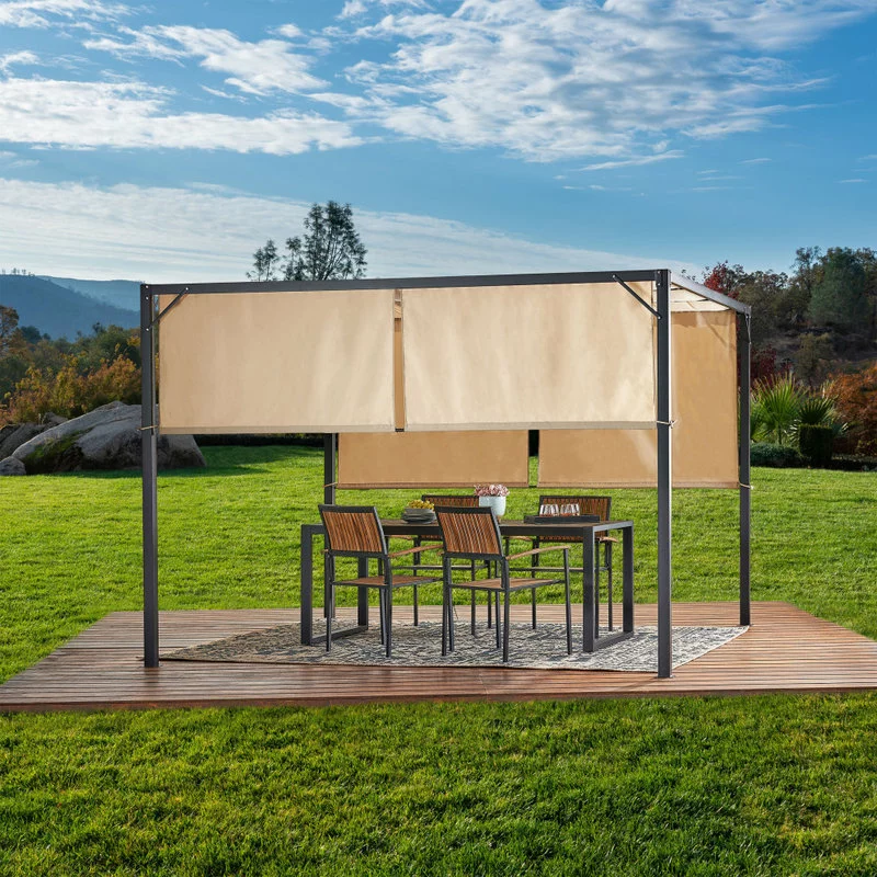 GDFStudio GDF Studio Wendy Outdoor Steel Framed 10' By 10' Gazebo, Beige 2 GDFStudio GDF Studio Wendy Outdoor Steel Framed 10' By 10' Gazebo, Beige - Image 2