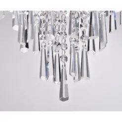 Edvivi Lighting 4-Light Double White Fabric Drum Shade Crystal Pendant Chandelier Glam Lighitng -Ceiling Lighting Shop f7b122da0d928166 0649 w800 h800 b0 p0