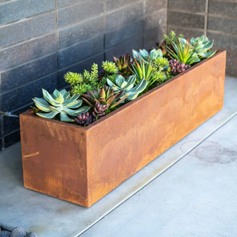 Veradek Metallic Series Corten Steel Window Box Planter, 36" 9 Veradek Metallic Series Corten Steel Window Box Planter, 36" - Image 9