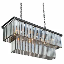 LightUpMyHome D'Angelo 40" Smoked Mirrorred Prism Fringe Crystal Chandelier -Ceiling Lighting Shop f8019b2b037d2635 6475 w800 h800 b1 p0