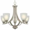 Kira Home Weston 24" Hanging Chandelier, Alabaster Glass Shades, Adjustable