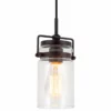 Kira Home Wyer 8" / Farmhouse Pendant Light, Glass Cylinder Shade, Dimmable