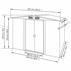 Vida XL International B.V. VidaXL Garden Storage Unit Gray Metal Patio Outdoor Garden Shed Bike BoxTools -Ceiling Lighting Shop f901b5e00ea1337d 1703 w800 h800 b1 p0