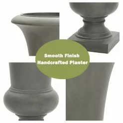 LuxenHome 22.75" H Gray Slim MgO Urn Planter -Ceiling Lighting Shop f9c1aa0603e4036d 8217 w800 h800 b1 p0