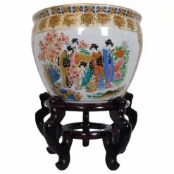 Oriental Furnishings Chinese Porcelain Fish Bowl Planter, Satsuma Geishas, 10" -Ceiling Lighting Shop fa91a2b00307eeee 4726 w800 h800 b1 p0