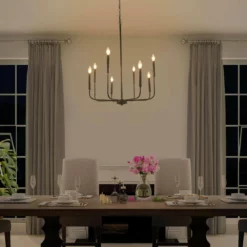 LNC Lighting LNC Forest 8-Light Modern Candle-Style Distressed Rusty Bronze Chandelier 36"H -Ceiling Lighting Shop fab138f70359f14b 7296 w800 h800 b0 p0