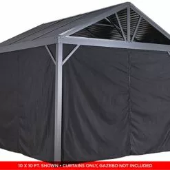 ShelterLogic Sojag Curtains For Sanibel Gazebo, 8'W X 8'D - Black, Gazebo Not Included -Ceiling Lighting Shop fbb19af3004f5fd5 0775 w800 h800 b0 p0