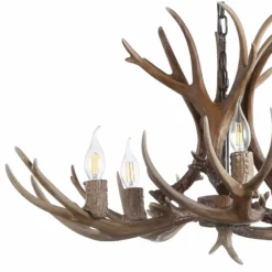 JONATHAN Y Eldora 30" Adjustable Resin Antler 5-Light Led Chandelier, Brown -Ceiling Lighting Shop fbf19616037e34d8 4121 w800 h800 b1 p0