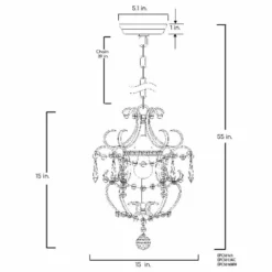 Edvivi Lighting Amorette 1-Light Chrome Glam Lighting Mini Pendant Chandelier With Crystals -Ceiling Lighting Shop fc01c4320d927706 0128 w800 h800 b1 p0
