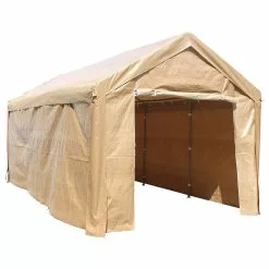 Aleko Products Aleko Heavy Duty Outdoor Canopy Carport Tent, 10'x20', Beige