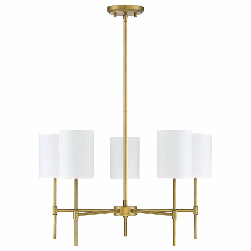 Trade Winds Lighting Trade Winds Leslie 5-Light Chandelier In Natural Brass 2 Trade Winds Lighting Trade Winds Leslie 5-Light Chandelier In Natural Brass - Image 2